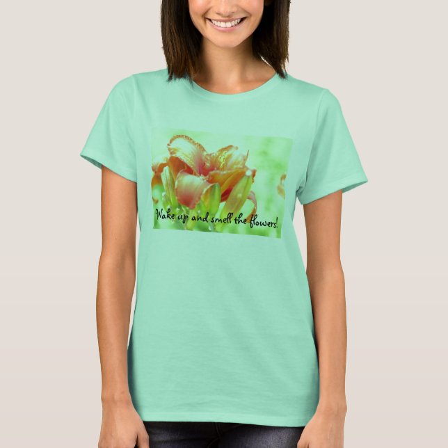 Blumenbilder 145, Weck hoch und rieche die Blume! T-Shirt (Vorderseite)
