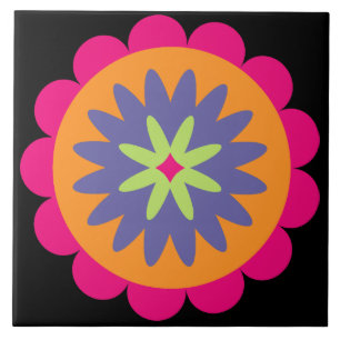 Blumenbilder in orangen und rosa fliese