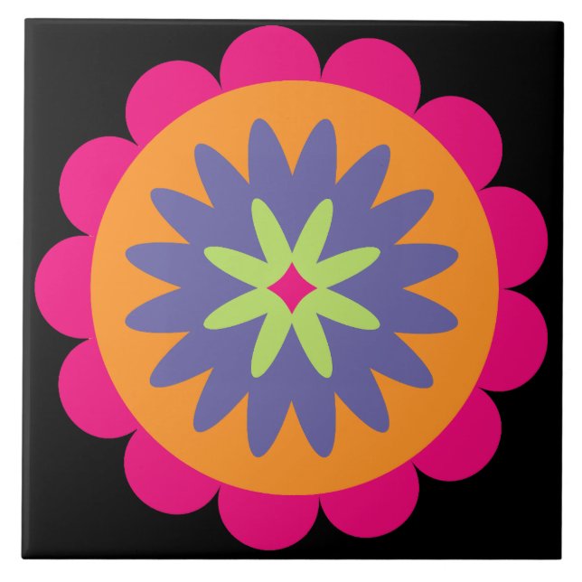 Blumenbilder in orangen und rosa fliese (Vorderseite)