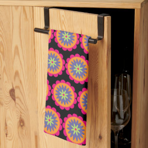 Blumenbilder in orangen und rosa geschirrtuch