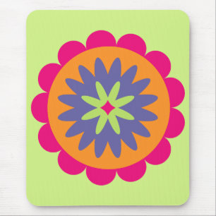 Blumenbilder in orangen und rosa mousepad