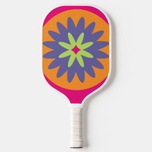Blumenbilder in orangen und rosa pickleball schläger