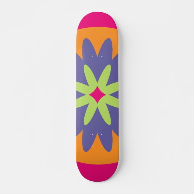 Blumenbilder in orangen und rosa skateboard (Vorne)