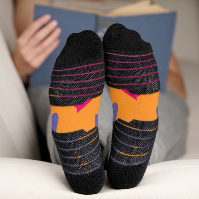 Blumenbilder in orangen und rosa socken (Unterseite)