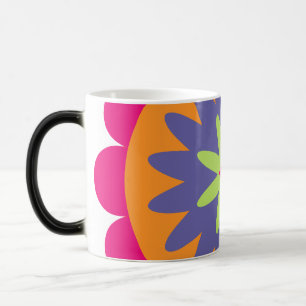 Blumenbilder in orangen und rosa verwandlungstasse