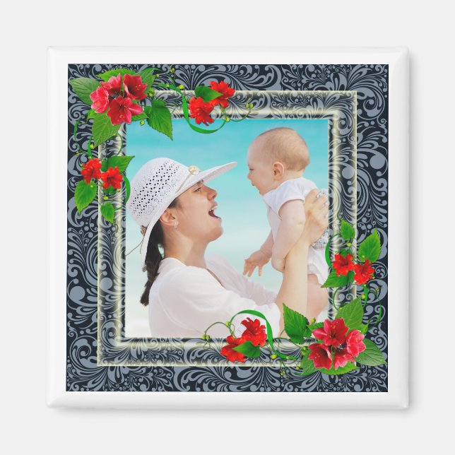Blumenbilderrahmen Magnet (Vorne)