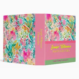 Blumenbinder - Individuelle Name Binder für Arbeit 3,8 Cm Ordner