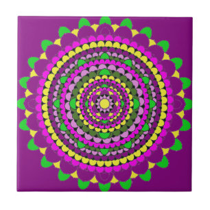 Blumenblatt-Mandala Fliese