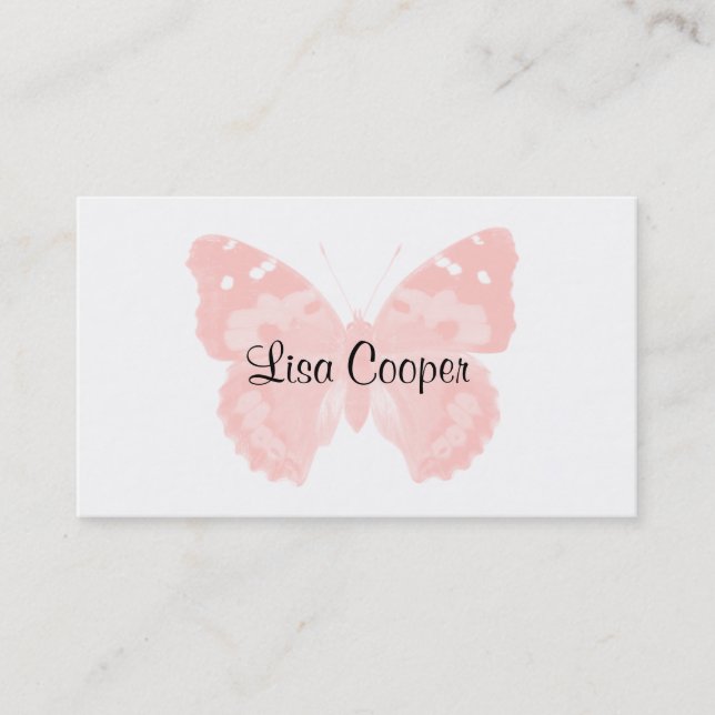 Blumenblatt-rosa Schmetterlings-personalisierte Visitenkarte (Vorderseite)