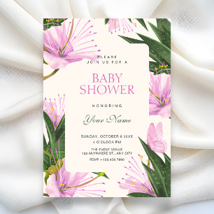Blumenblätter elegante Babyparty Einladung