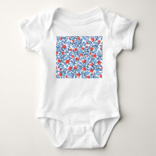 Blumenblätter: Nahtloses Naturmuster Baby Strampler
