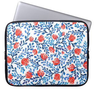 Blumenblätter: Nahtloses Naturmuster Laptopschutzhülle