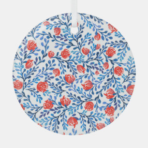 Blumenblätter: Nahtloses Naturmuster Ornament Aus Glas