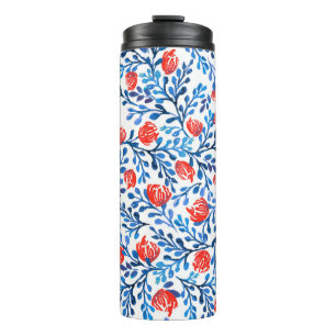 Blumenblätter: Nahtloses Naturmuster Thermosbecher