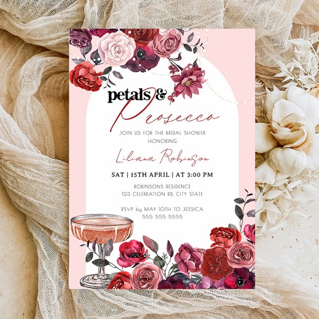 Blumenblätter & Prosecco Bridal Dusche Einladung (Von Creator hochgeladen)