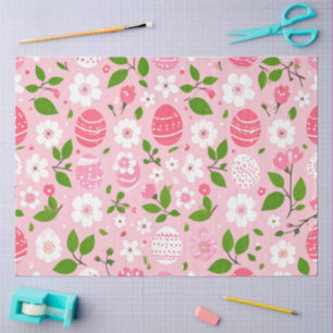 Blumenblätter und bemalte Eier Seidenpapier
