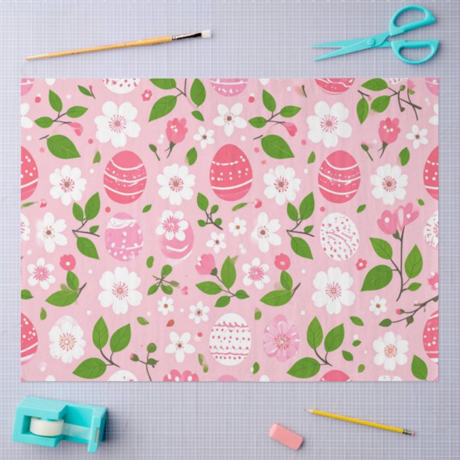 Blumenblätter und bemalte Eier Seidenpapier (Basteln)