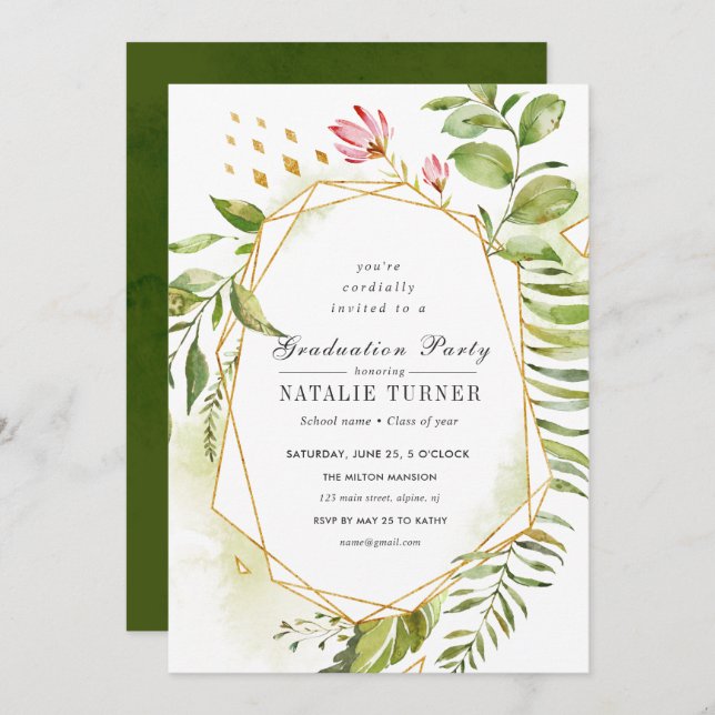 Blumenblätterpartei Einladung (Vorne/Hinten)