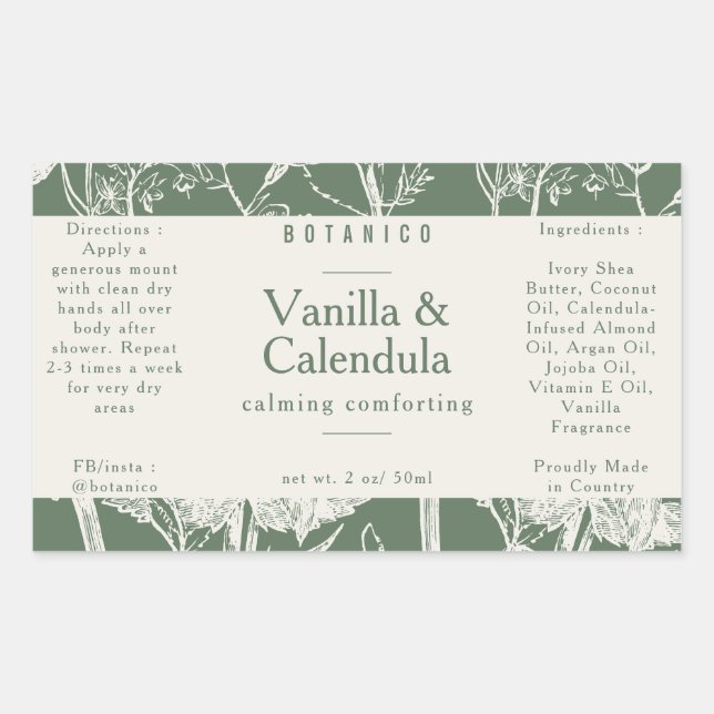 Blumenblättriges Produkt aus grüner Seife Rechteckiger Aufkleber (Vorderseite)