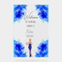 Blumenblau-Acryl-Brautparty