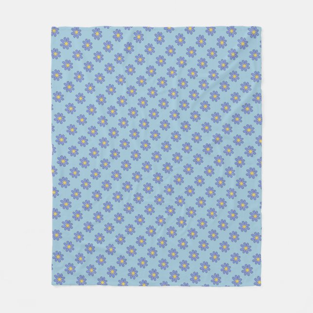 Blumenblau Fleecedecke (Vorderseite)