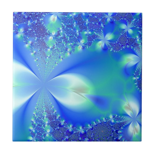 Blumenblau Fliese (Vorderseite)