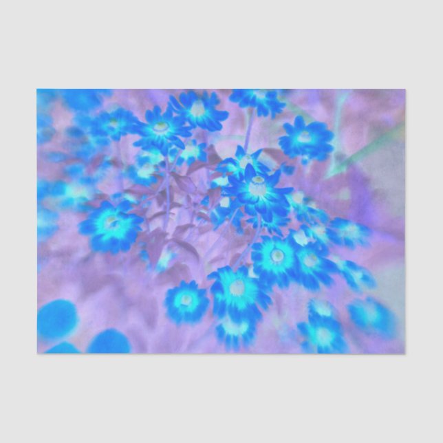 Blumenblau Lila Kunstdesign Seidenpapier (Vorderseite)