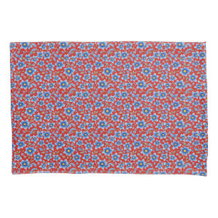 Blumenblau und roter provenzalischer Ausdruck Kissenbezug
