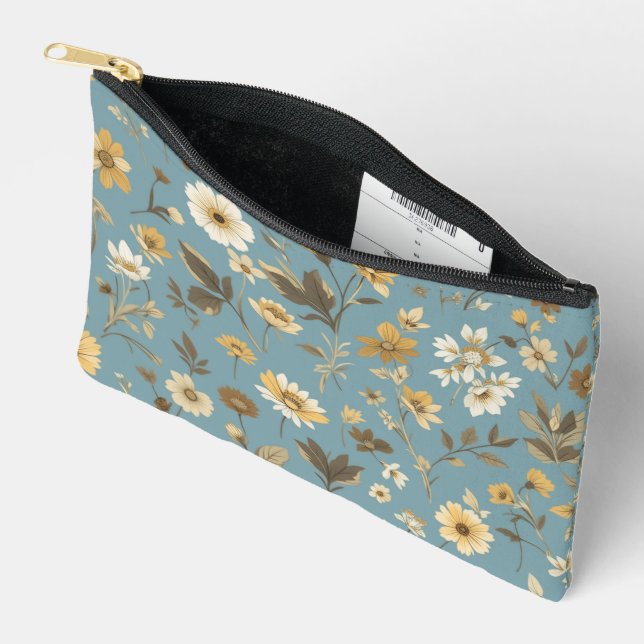 Blumenblau Zubehörtasche (Offen)