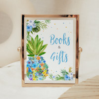 Blumenblauer Ananas Kinderdusche Bücher und Gesche