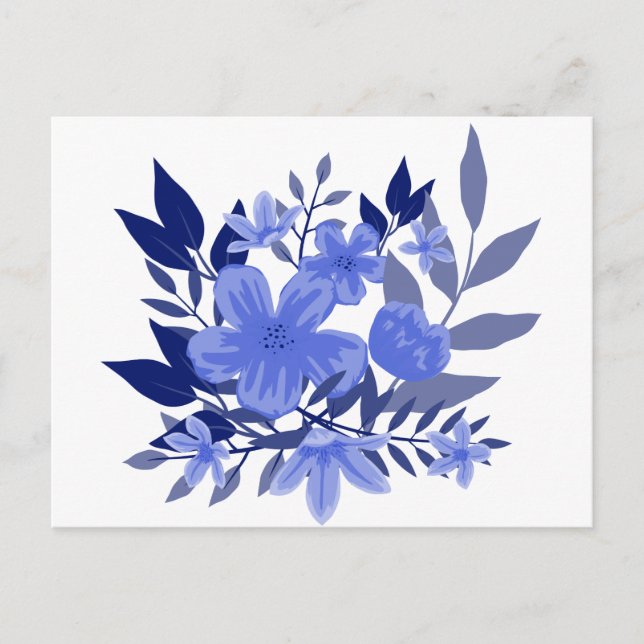 Blumenblauer Blume Postkarte (Vorderseite)