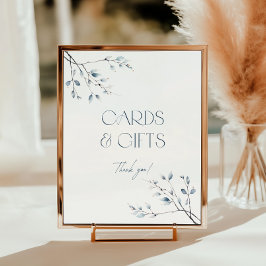 Blumenblauer Botanische Karten und Geschenkposter Poster