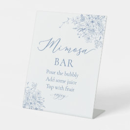 Blumenblauer Brautparty Mimosa Bar Sockelschild