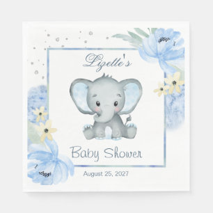 Blumenblauer ElephantBaby-Duschpapier Napkin Serviette
