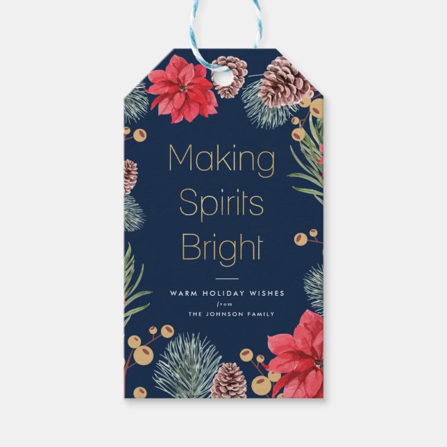 Blumenblauer Hauch Geschenkanhänger (Vorderseite)