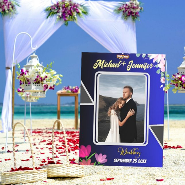 Blumenblauer Hochzeitstag Begrüßung Gestrickte Lei Leinwanddruck (Von Creator hochgeladen)