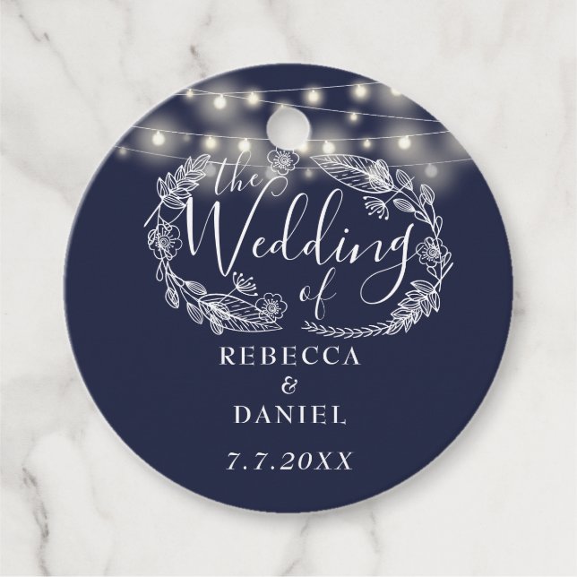 Blumenblauer Hochzeitstag Geschenkanhänger (Vorderseite)