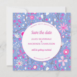 Blumenblauer Hochzeitstag Save The Date