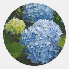 Blumenblauer Hydrangea-Foto Runder Aufkleber