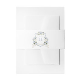 Blumenblauer Hydrangea-Wappen Hochzeitmonogramm Einladungsbanderole