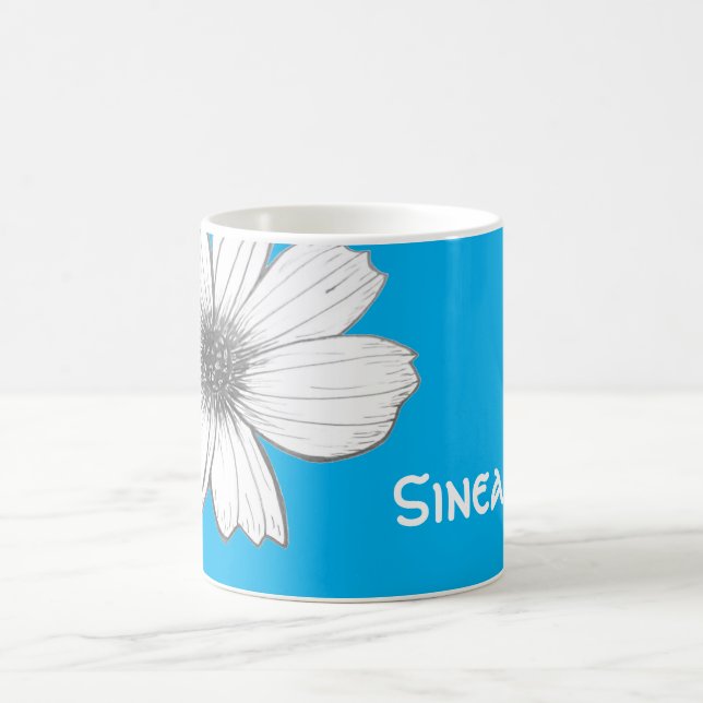 Blumenblauer Individuelle Name Kaffeetasse (Mittel)