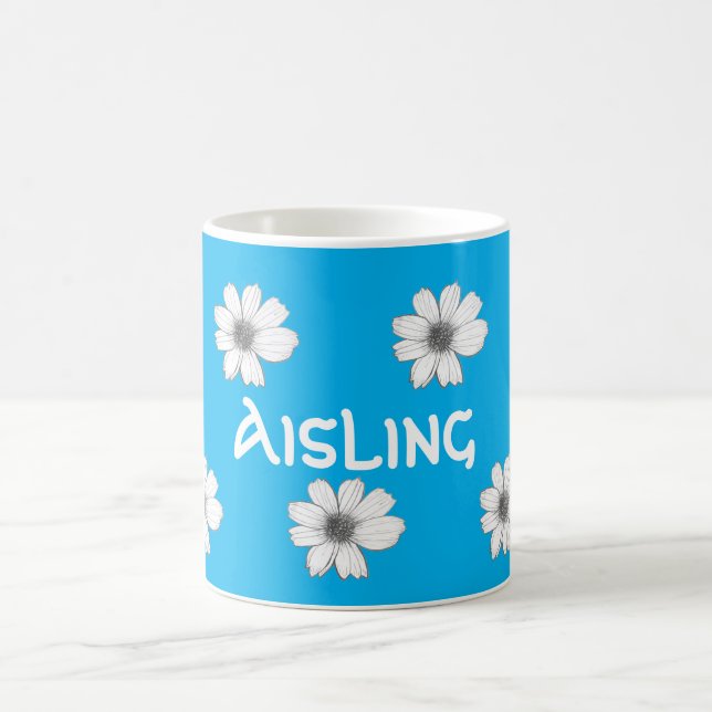 Blumenblauer Individuelle Name Kaffeetasse (Mittel)