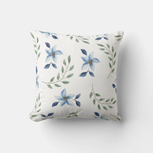 Blumenblauer Printmuster nahtlos werfen Kissen