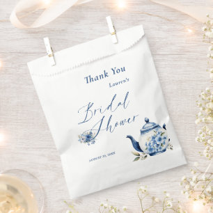 Blumenblauer Tee Party Brautparty Empfang Geschenktütchen
