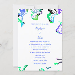 Blumenblauer weißer Frühling Sommer Boho Hochzeit Einladung