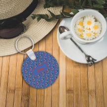 Blumenblauer Wildblumen Name Schlüsselanhänger