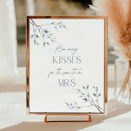 Blumenblauer Winter Botanisch wie viele Küsse Poster