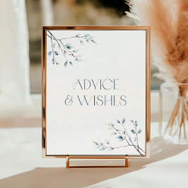 Blumenblauer Winter Botanische Beratung und Wünsch Poster