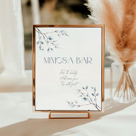 Blumenblauer Winter Botanischer Mimosa Bar Poster