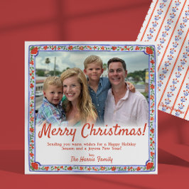 Blumenblock Aquarellfarbe Print Foto Weihnachtskar Feiertagskarte